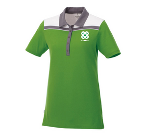 Women's Green and White Polo
